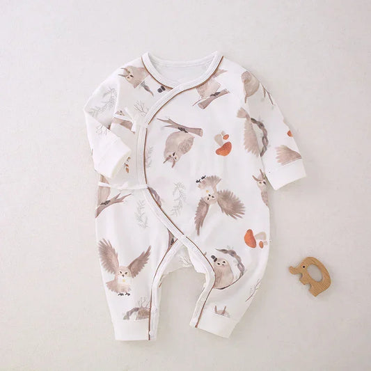 100% Cotton Long Sleeve Romper - Owl - Bodyfeu
