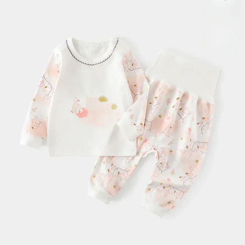 100% Cotton Long Sleeve Top & Pants Set - Yellow Spring - Bodyfeu