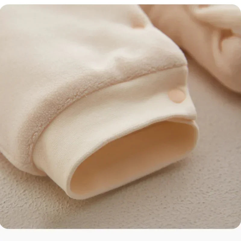 100% Cotton Extra Warm Long Sleeve Quilted Romper - Red Bunny - Bodyfeu