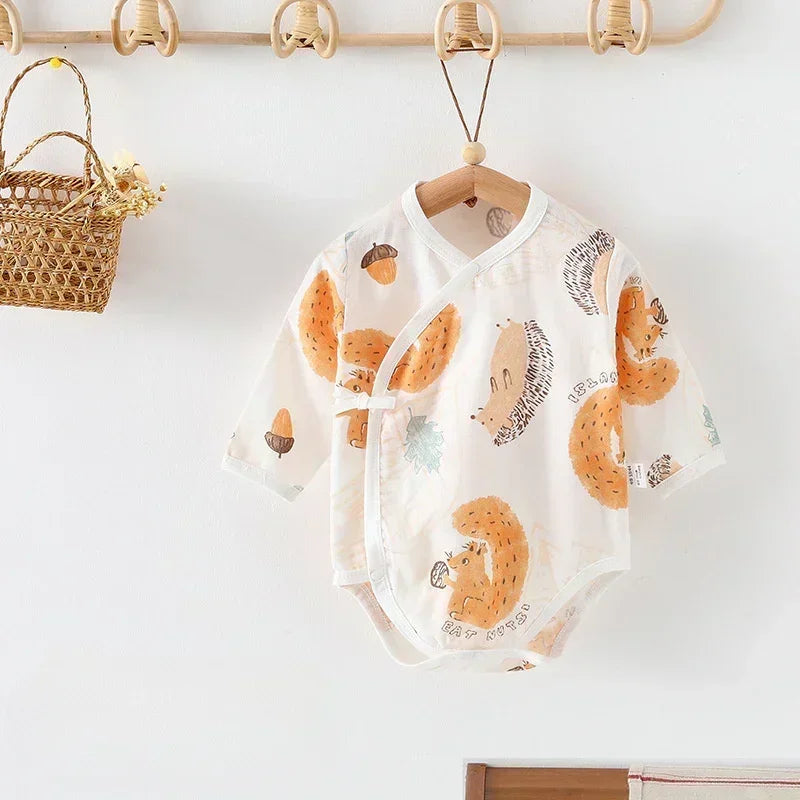 Cotton & Bamboo Muslin Long Sleeve Bodysuit - Sweet Pear - Bodyfeu