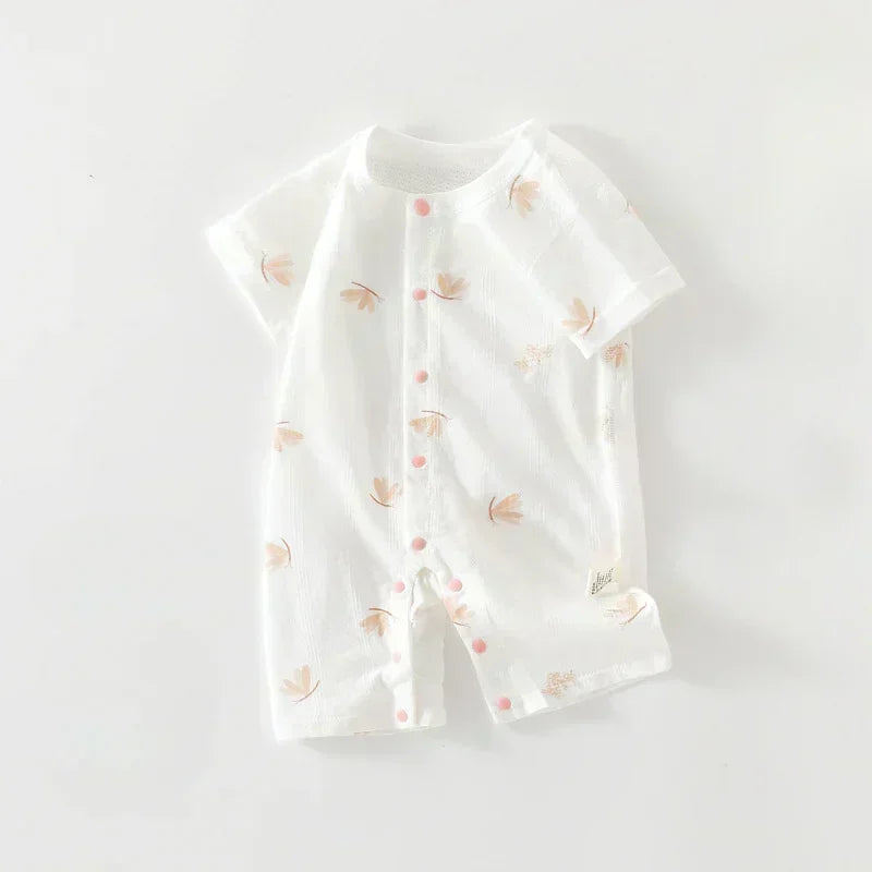 100% Cotton Short Sleeve Romper - Cute Squirrel - Bodyfeu