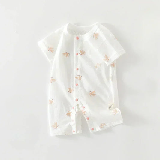 100% Cotton Short Sleeve Romper - Cute Squirrel - Bodyfeu