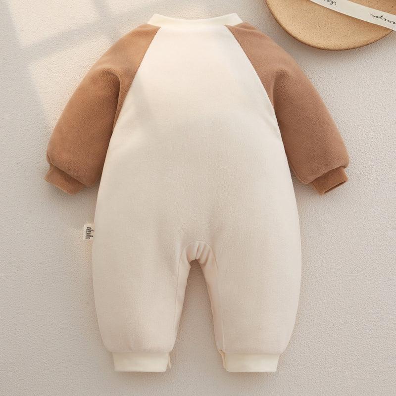 100% Cotton Extra Warm Long Sleeve Quilted Romper - Red Bunny - Bodyfeu