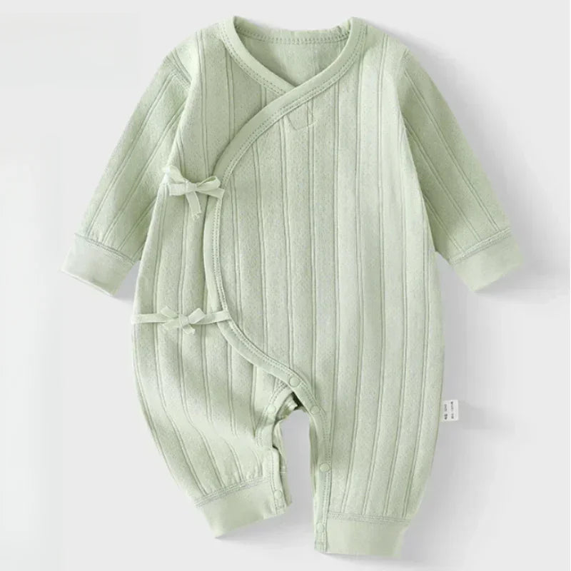 100% Cotton Long Sleeve Kimono Romper - Brown - Bodyfeu