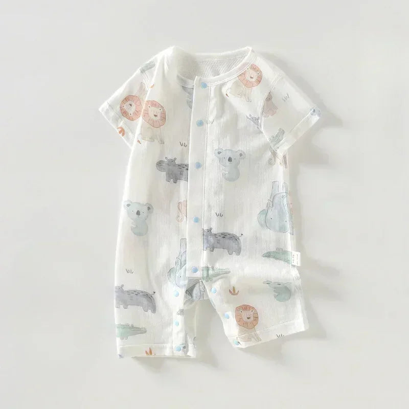 100% Cotton Short Sleeve Romper - Cute Squirrel - Bodyfeu
