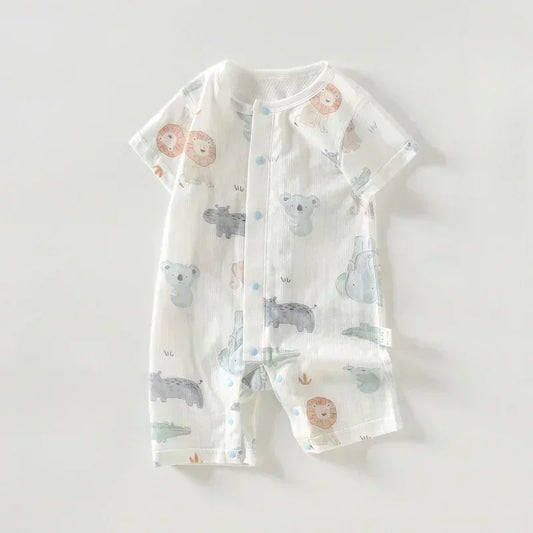 100% Cotton Short Sleeve Romper - Cute Squirrel - Bodyfeu