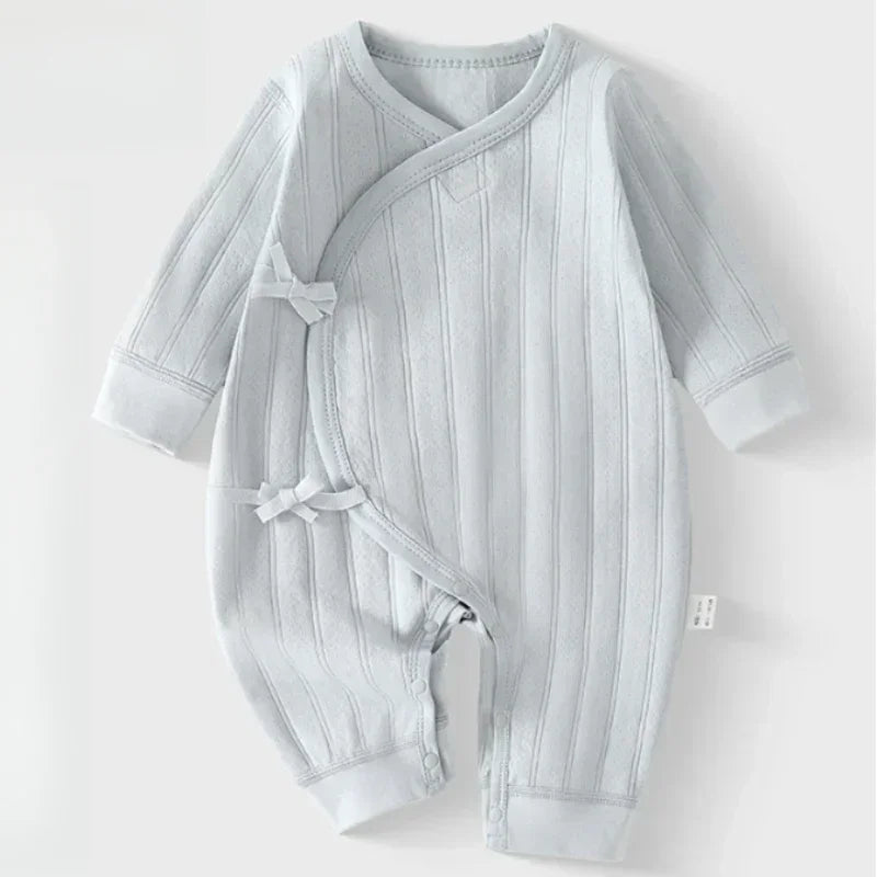 100% Cotton Long Sleeve Kimono Romper - Brown - Bodyfeu