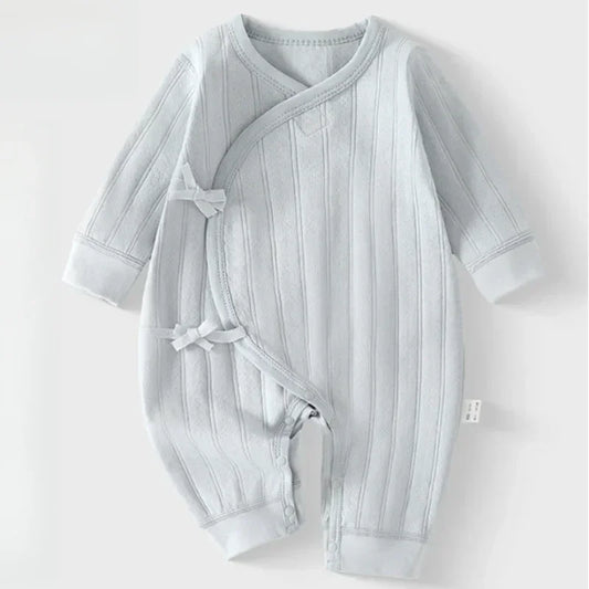 100% Cotton Long Sleeve Kimono Romper - Brown - Bodyfeu