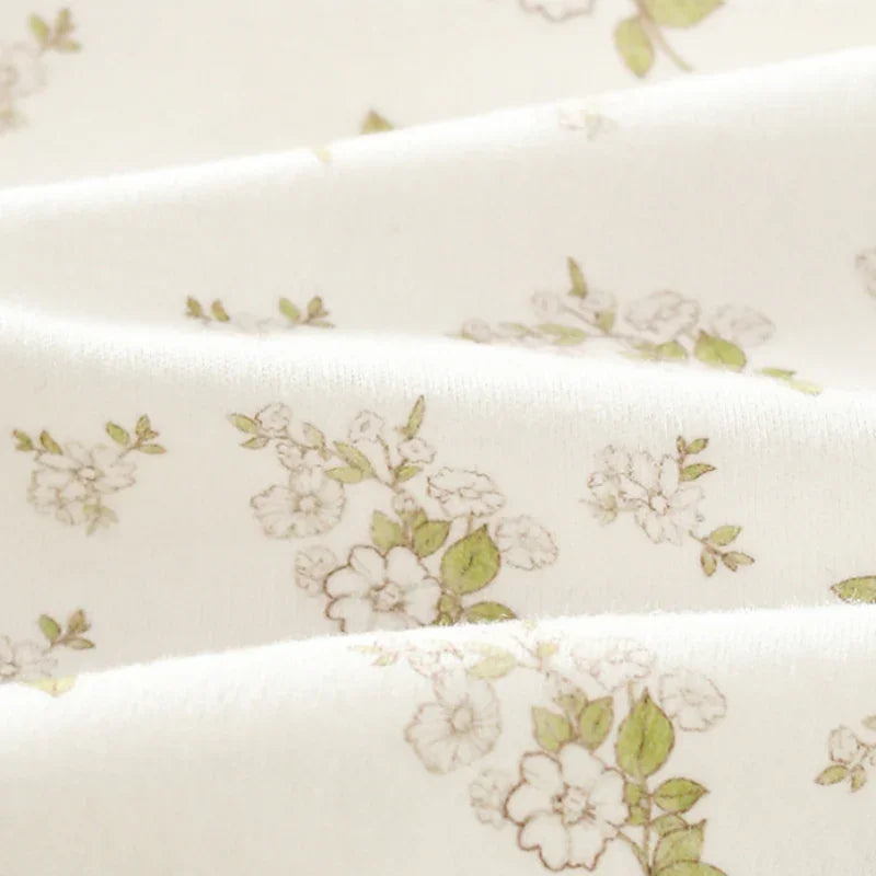 100% Cotton Long Sleeve Floral Romper - Green Garden - Bodyfeu