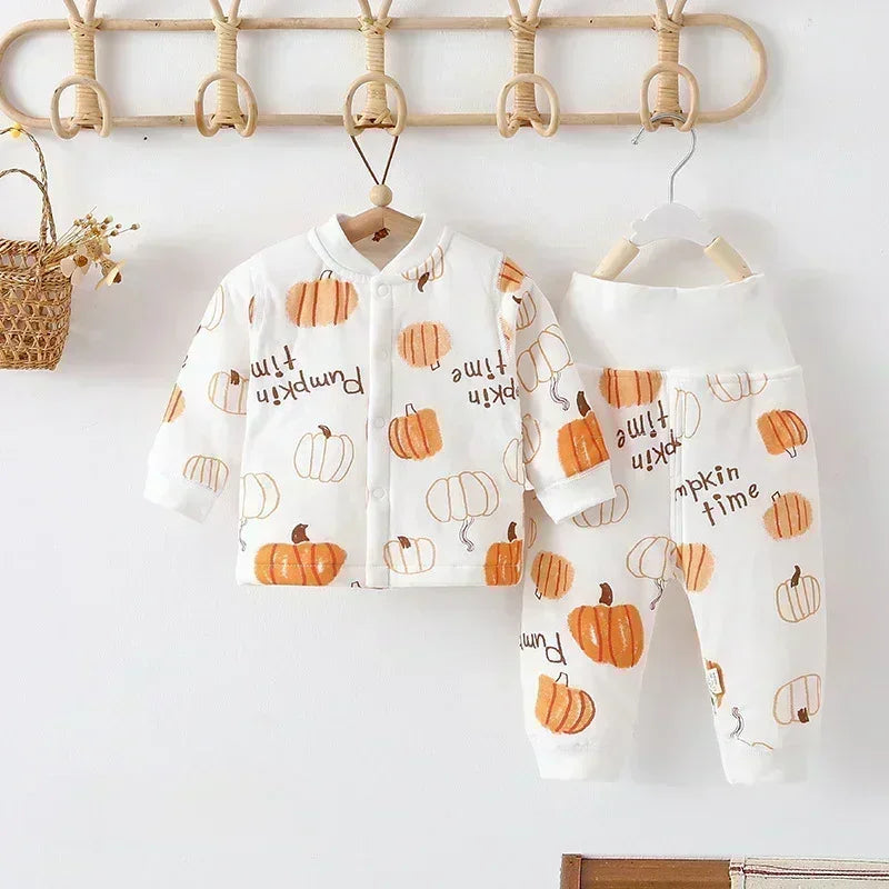 100% Cotton Long Sleeve Quilted Romper - Halloween with Pumpkin - Bodyfeu