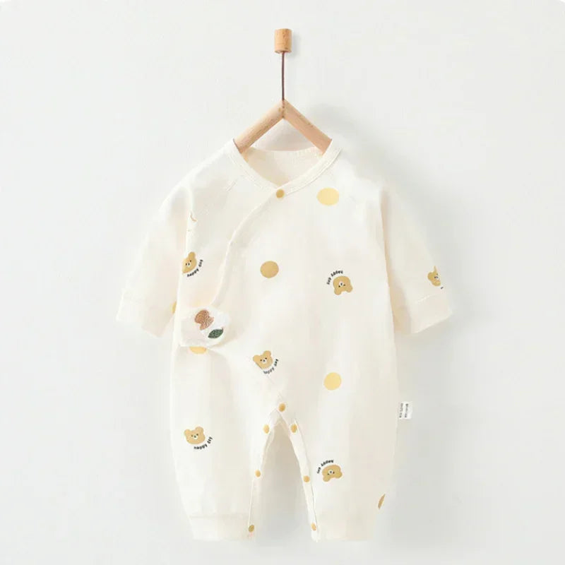 100% Cotton Long Sleeve Romper with Velcro Closure - Sheep - Bodyfeu