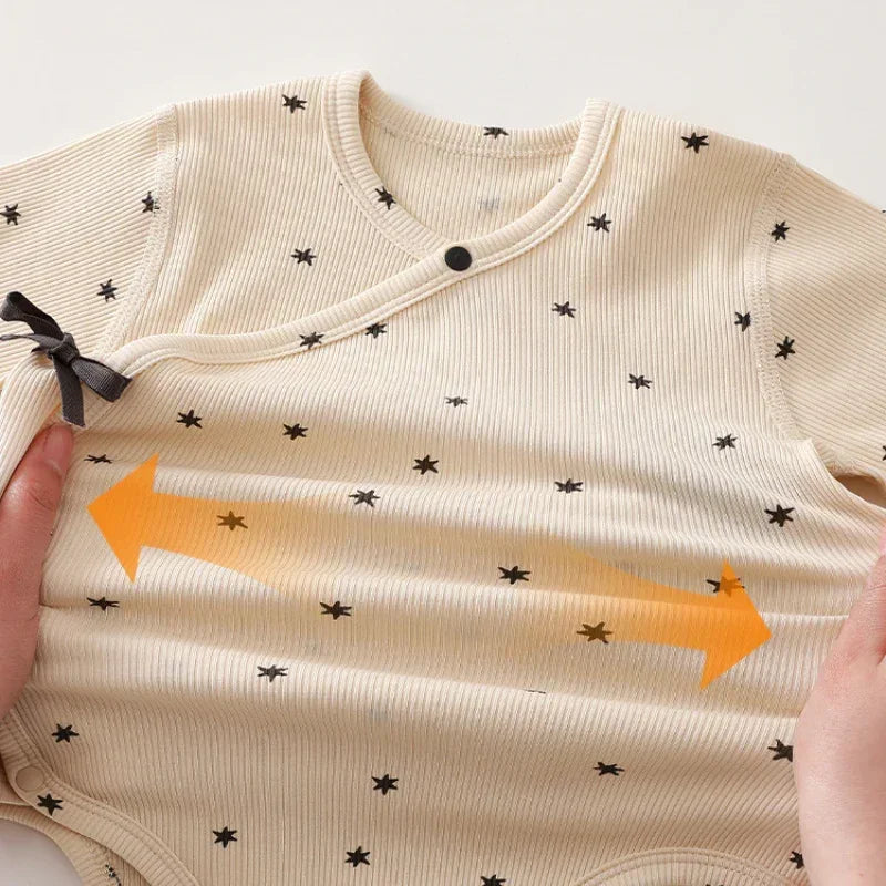 Cotton Long Sleeve Floral Bodysuit - Brown Moon - Bodyfeu