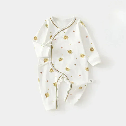 100% Cotton Long Sleeve Romper - Pink Pear - Bodyfeu