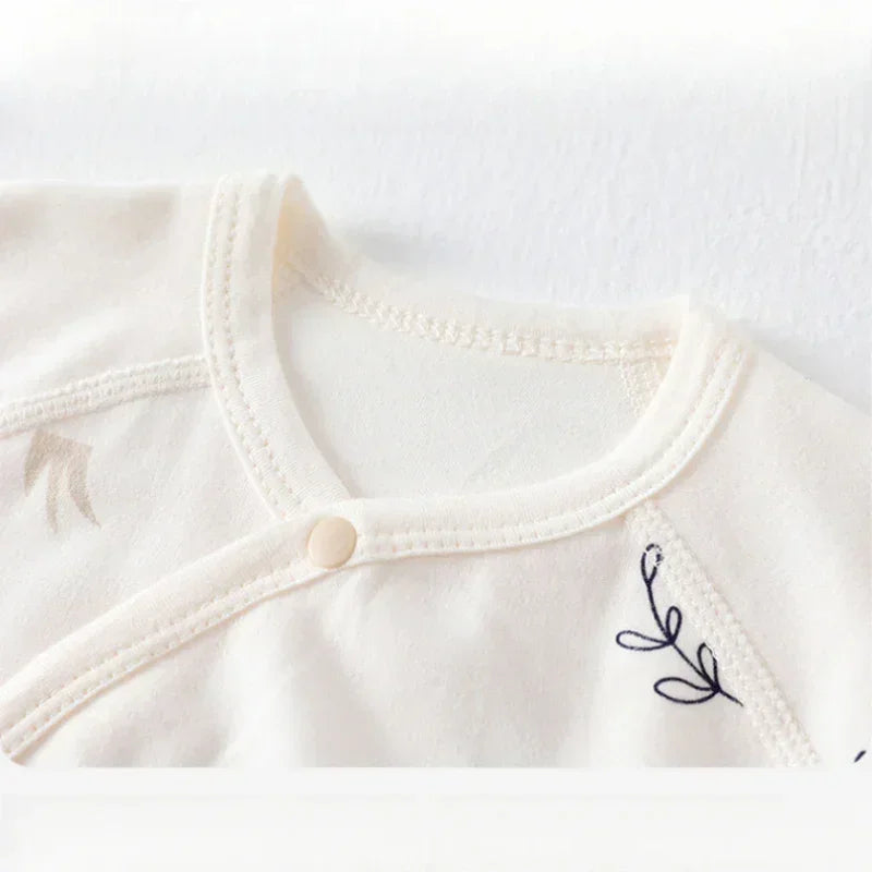 100% Cotton Long Sleeve Romper with Velcro Closure - Sheep - Bodyfeu