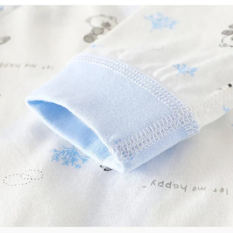 [2-Piece Set] 100% Cotton Long Sleeve Romper - Yellow Bear - Bodyfeu