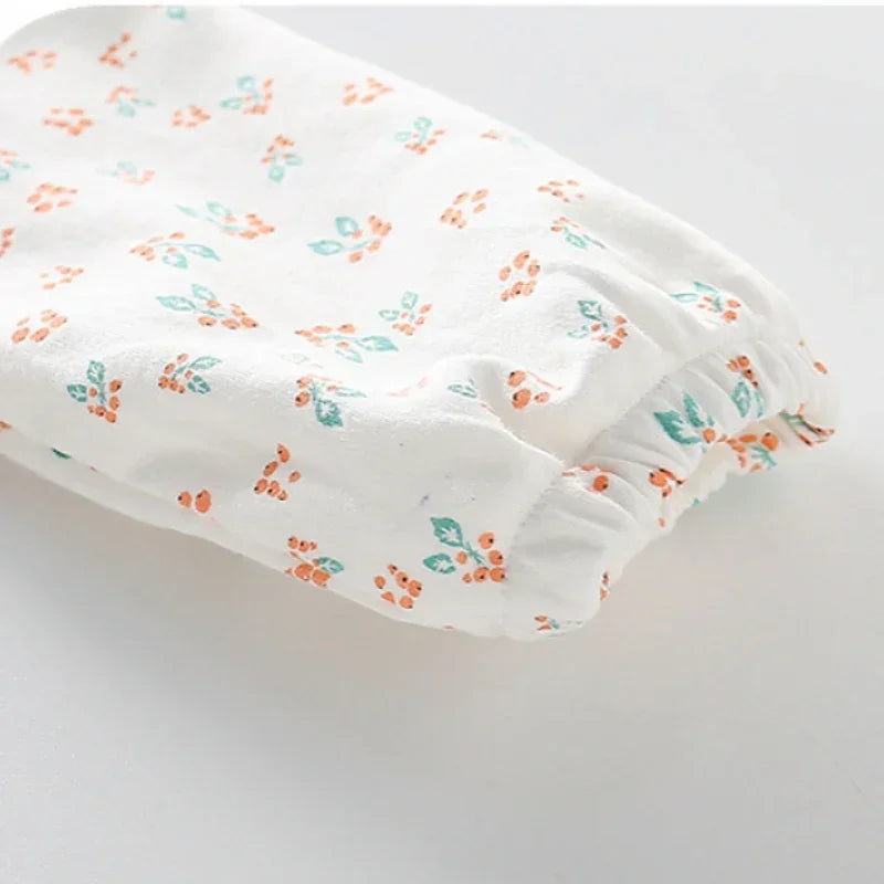 100% Cotton Long Sleeve Floral Bodysuit - Bunny Garden - Bodyfeu