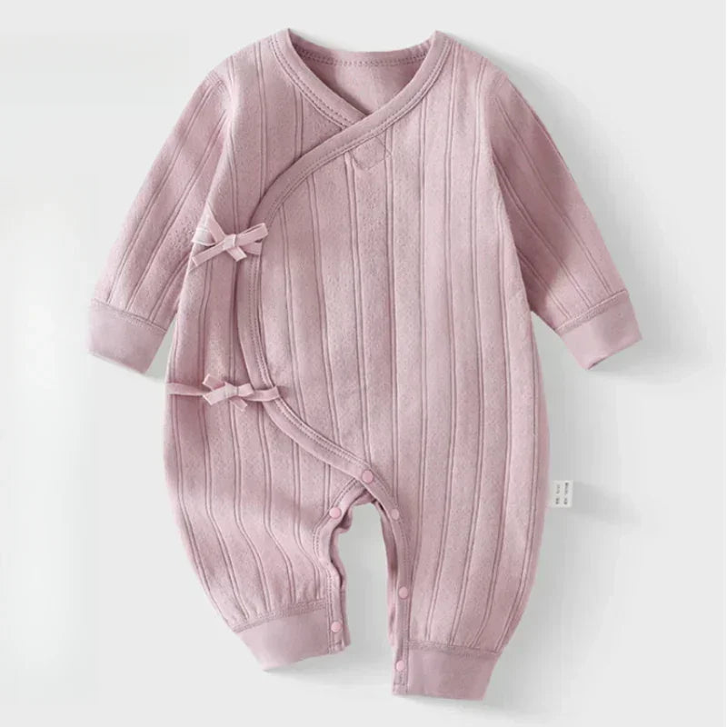 100% Cotton Long Sleeve Kimono Romper - Brown - Bodyfeu