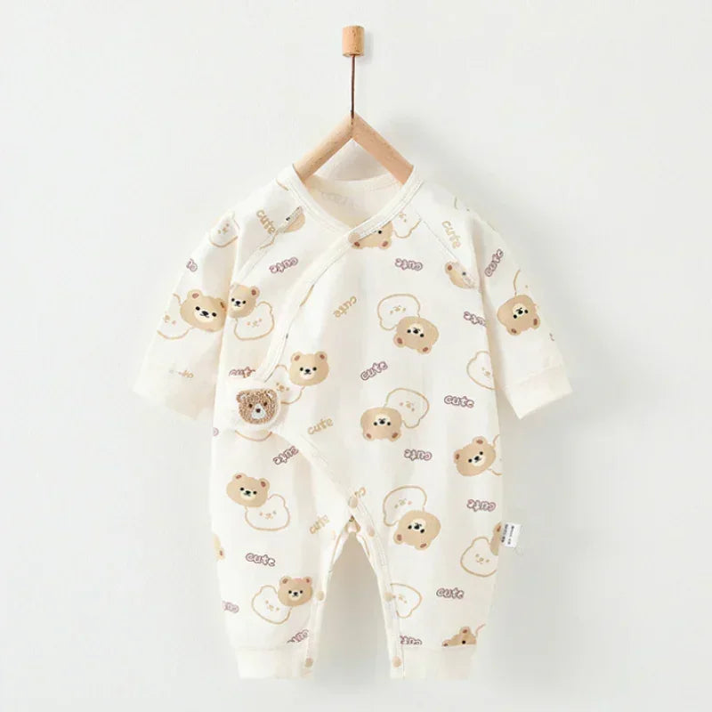 100% Cotton Long Sleeve Romper with Velcro Closure - Sheep - Bodyfeu