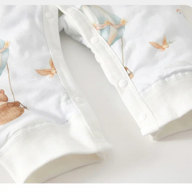100% Cotton Long Sleeve Quilted Romper - Squirrel Garden - Bodyfeu