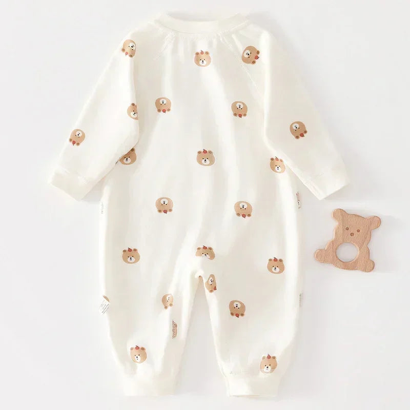 100% Cotton Long Sleeve Romper - Brown Dog - Bodyfeu