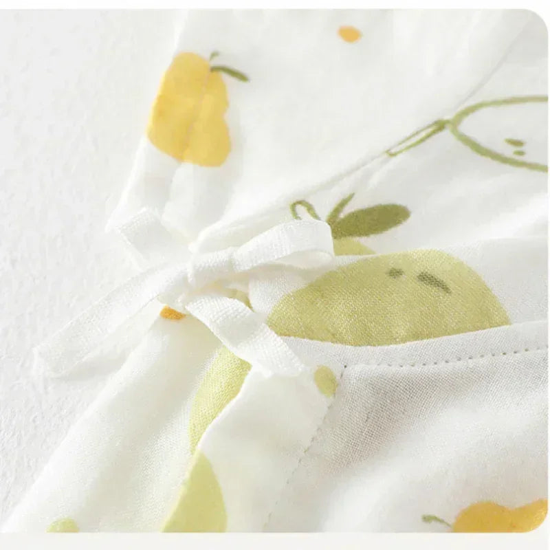 Cotton & Bamboo Muslin Long Sleeve Bodysuit - Sweet Pear - Bodyfeu