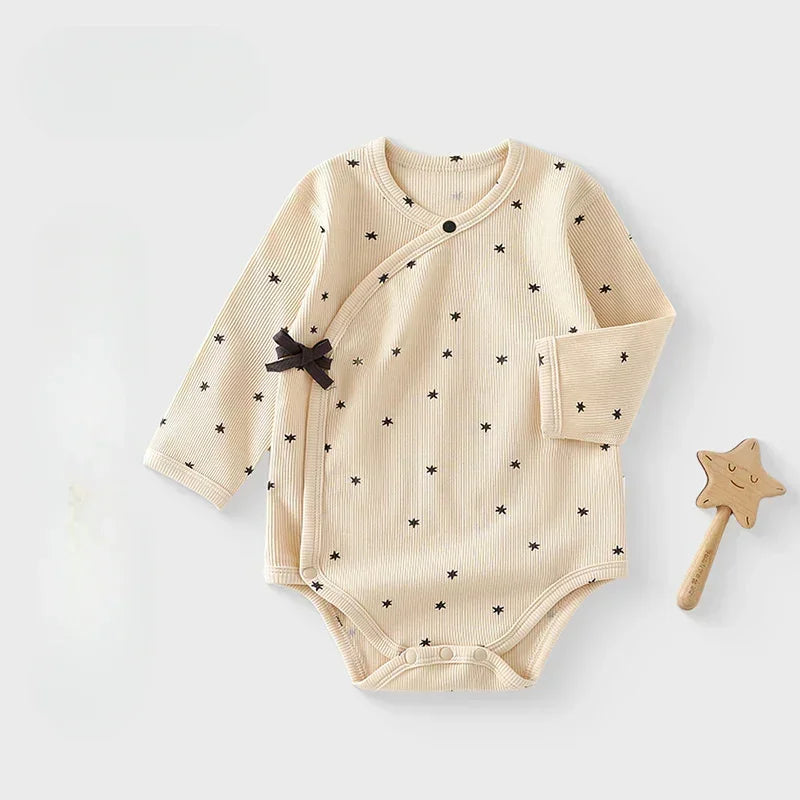 Cotton Long Sleeve Floral Bodysuit - Brown Moon - Bodyfeu