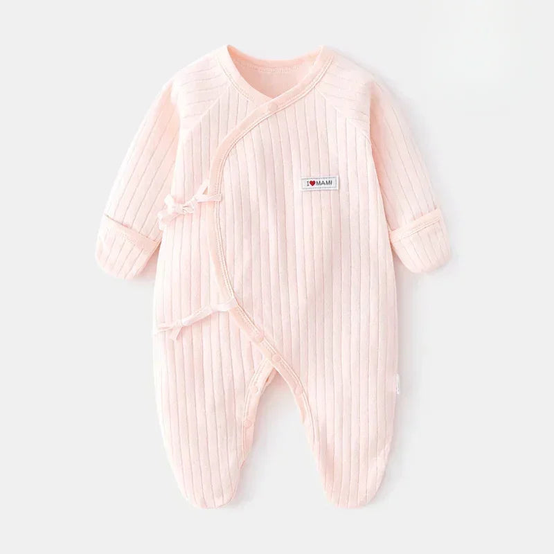 100% Cotton Footed Onesie with Mittens - Yellow - Bodyfeu