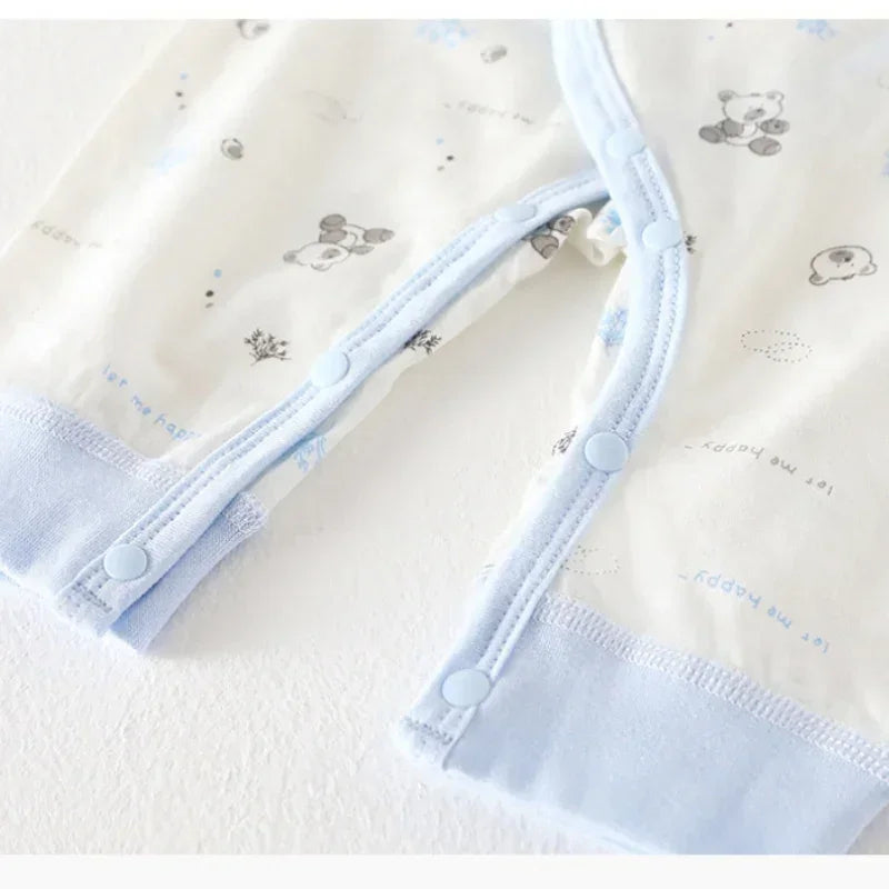 [2-Piece Set] 100% Cotton Long Sleeve Romper - Yellow Bear - Bodyfeu