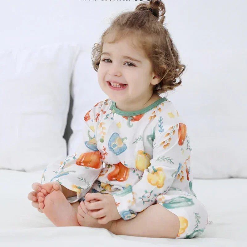 Cotton & Bamboo Muslin Long Sleeve Romper - Panda - Bodyfeu