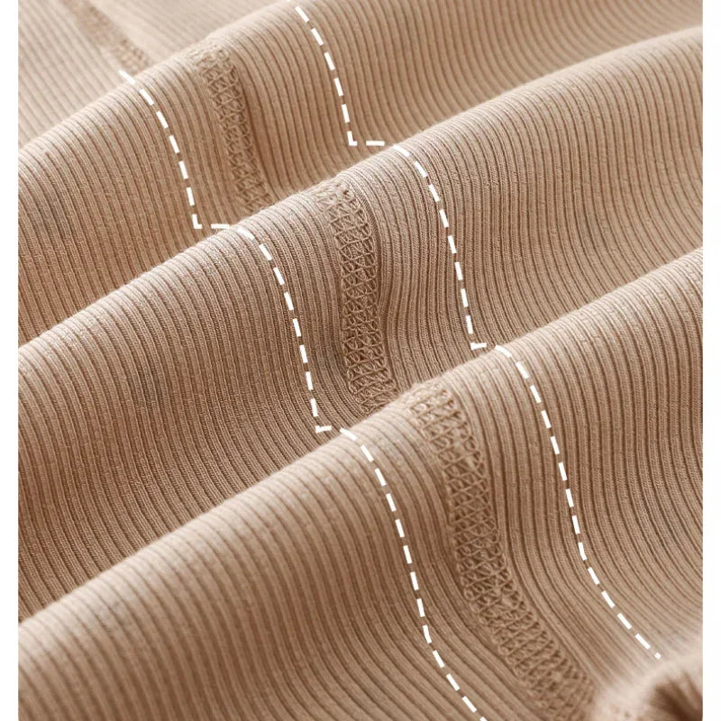 Cotton Snap-Up Long Sleeve Romper - Brown Moon - Bodyfeu