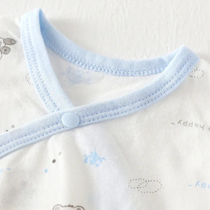 [2-Piece Set] 100% Cotton Long Sleeve Romper - Yellow Bear - Bodyfeu