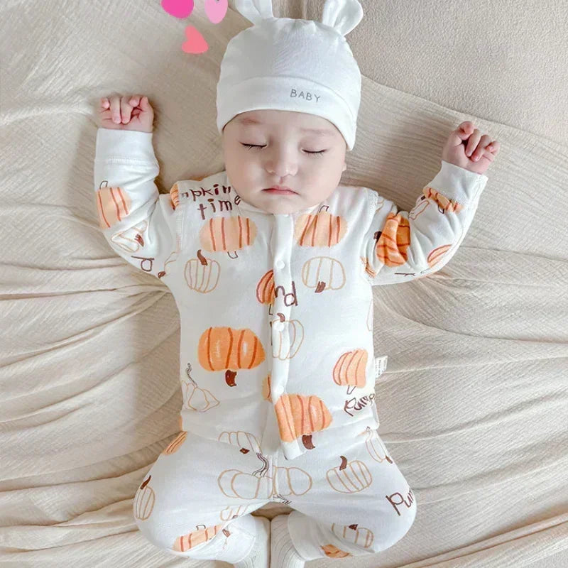 100% Cotton Long Sleeve Quilted Romper - Halloween with Pumpkin - Bodyfeu