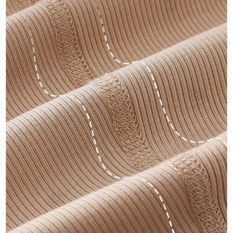 Cotton Long Sleeve Kimono Romper - Cute Stripe - Bodyfeu