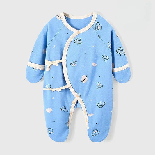 100% Cotton Footed Onesie with Mittens - Planet - Bodyfeu
