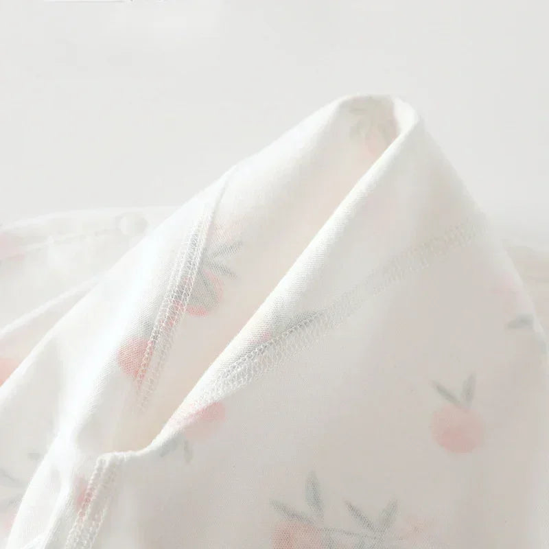 100% Cotton Long Sleeve Kimono Romper - Fruits & Leaves - Bodyfeu