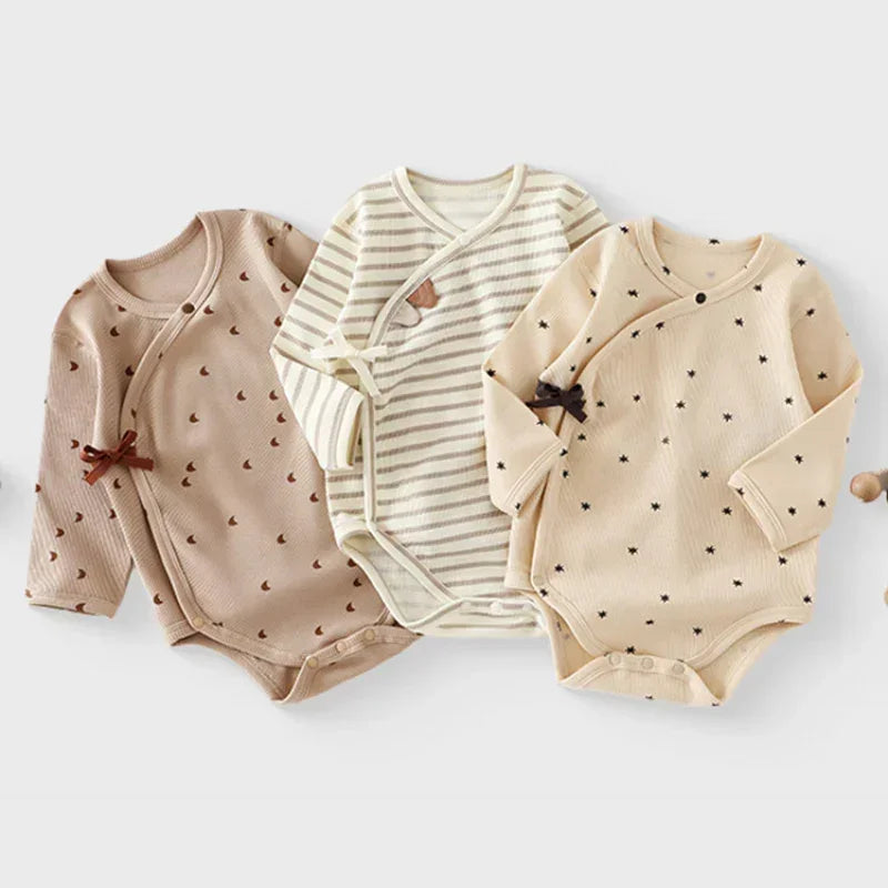 Cotton Long Sleeve Floral Bodysuit - Brown Moon - Bodyfeu