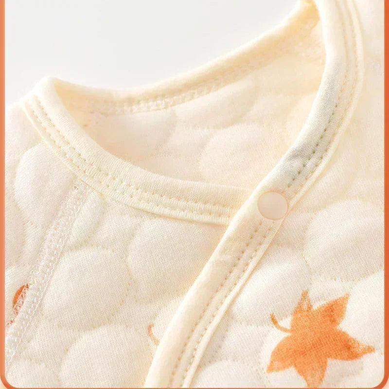 100% Cotton Warm Long Sleeve Romper with Velcro Closure - Bear - Bodyfeu