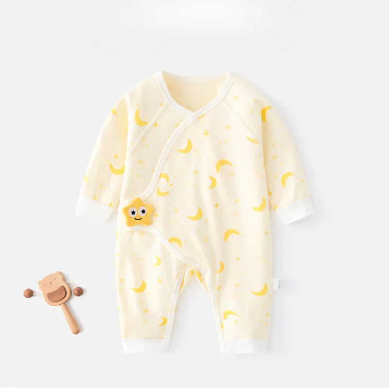 100% Cotton Long Sleeve Romper with Velcro Closure - Tiger - Bodyfeu