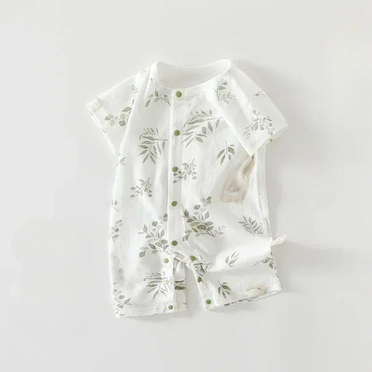 100% Cotton Short Sleeve Romper - Cute Squirrel - Bodyfeu