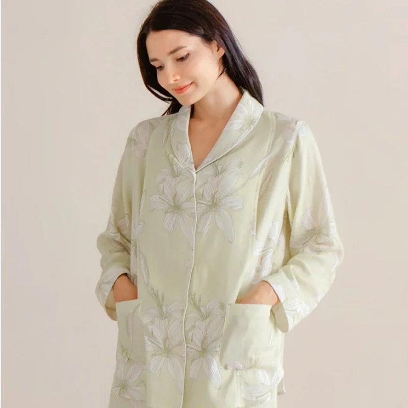 Bodyfeu Muslin Button-Up Maternity Pajama - Panda - Bodyfeu