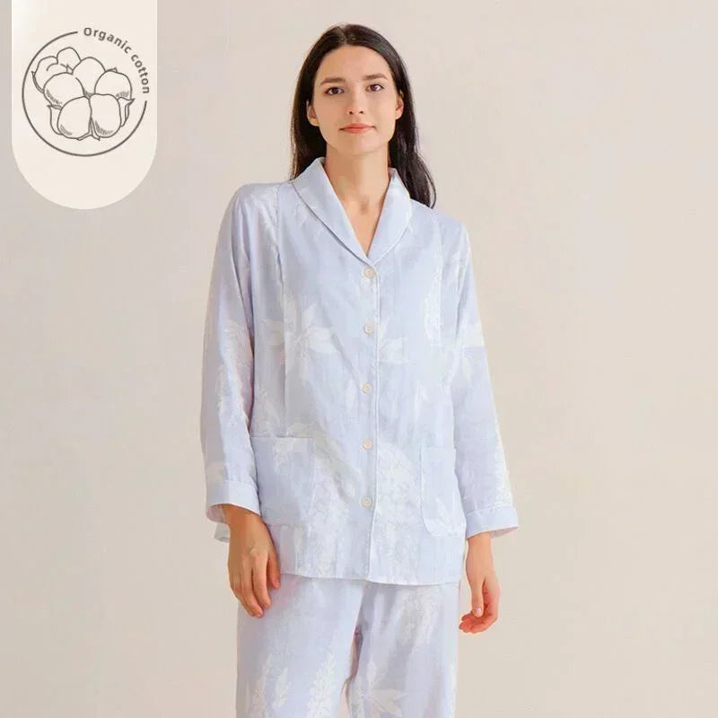 Bodyfeu Muslin Button-Up Maternity Pajama - Pomegranate - Bodyfeu