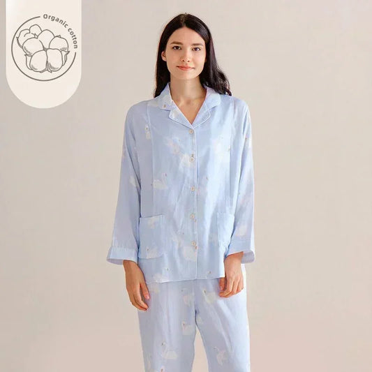Bodyfeu Muslin Button-Up Maternity Pajama - Pomegranate - Bodyfeu