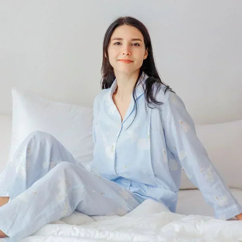 Bodyfeu Muslin Button-Up Maternity Pajama - Pomegranate - Bodyfeu