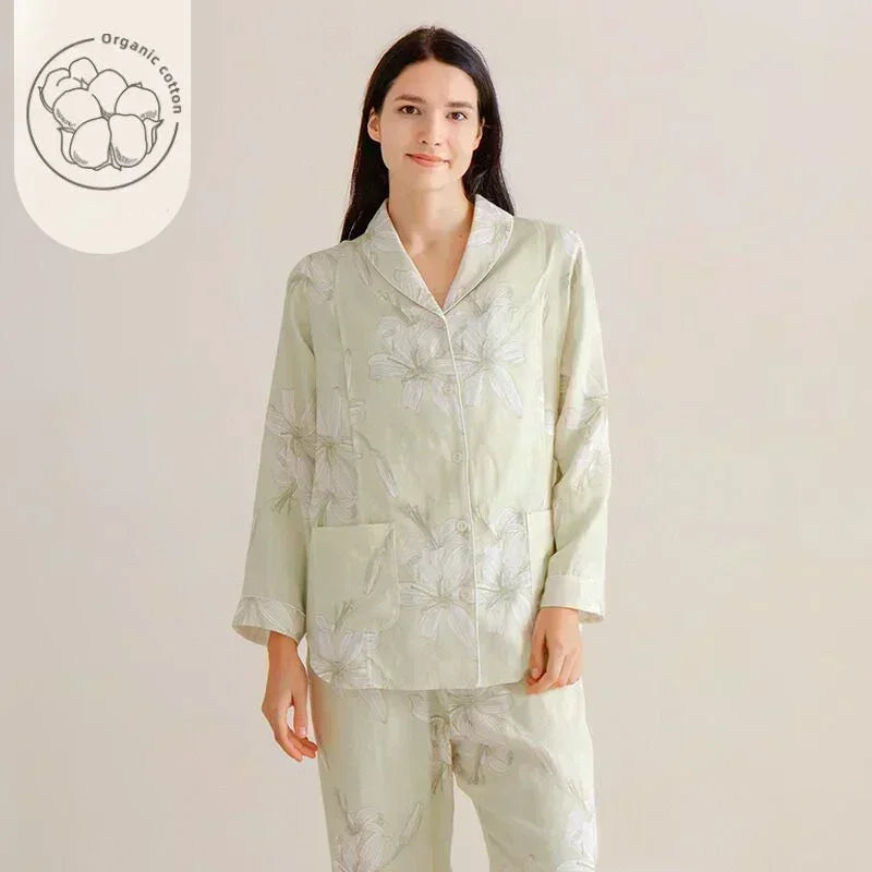 Bodyfeu Muslin Button-Up Maternity Pajama - Pomegranate - Bodyfeu
