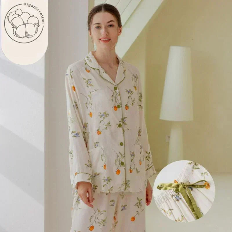 Bodyfeu Muslin Button-Up Maternity Pajama - Pomegranate - Bodyfeu