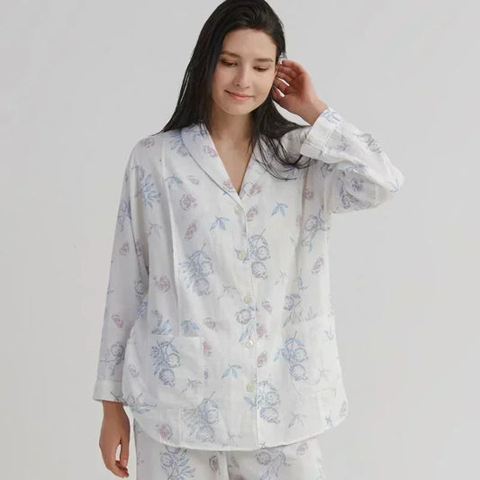Bodyfeu Muslin Button-Up Maternity Pajama - Pomegranate - Bodyfeu