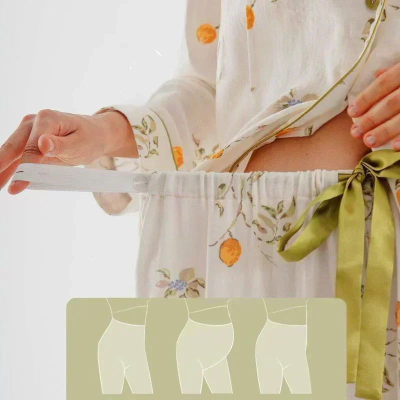 100% Bodyfeu Button-Up Maternity Pajama- Flowers - Bodyfeu