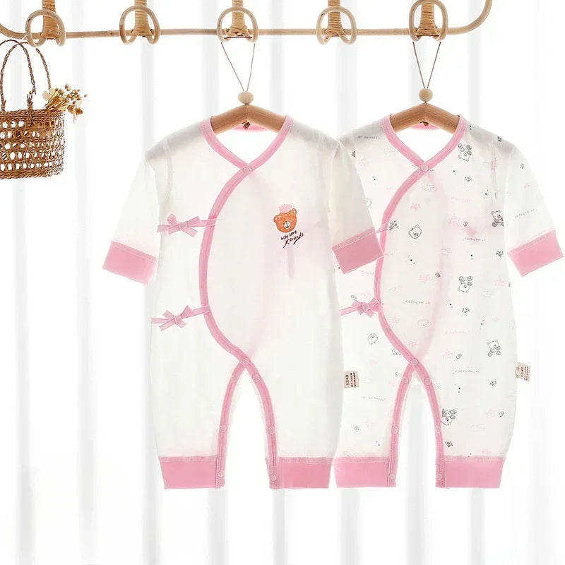 [2-Piece Set] 100% Cotton Long Sleeve Romper - Yellow Bear - Bodyfeu