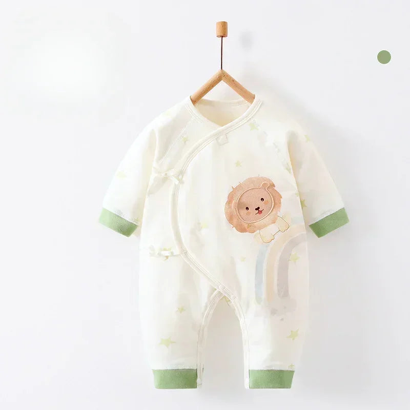 100% Cotton Long Sleeve Quilted Romper - Beige Lion - Bodyfeu