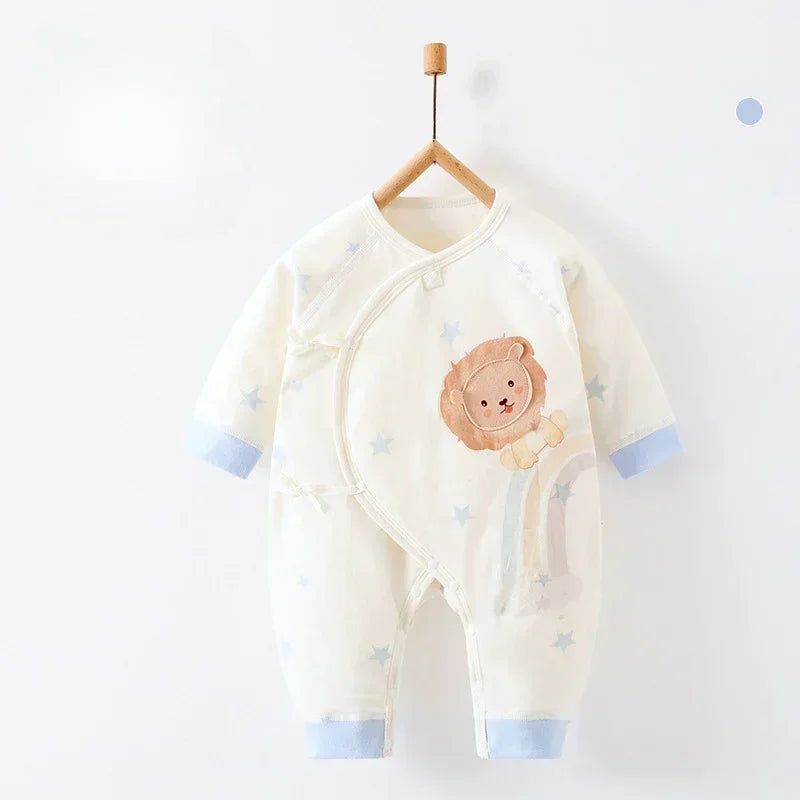 100% Cotton Long Sleeve Quilted Romper - Beige Lion - Bodyfeu